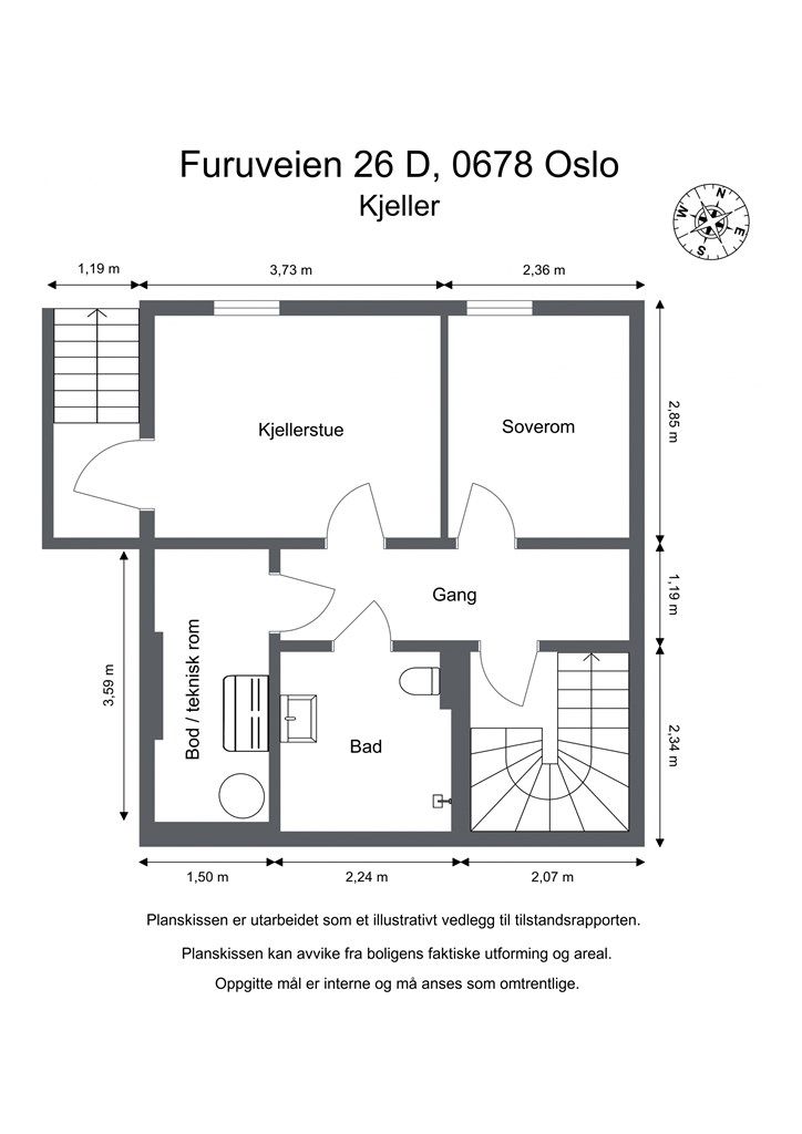 Planskisse Furuveien 26 D Kjeller