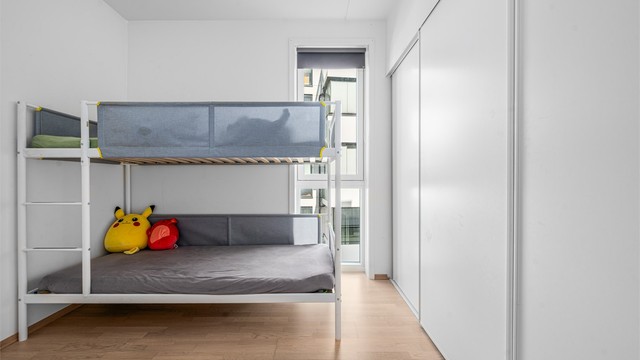 Rommet har, som resten av leiligheten, balansert ventilasjon med lufttilførsel for et godt inneklima.