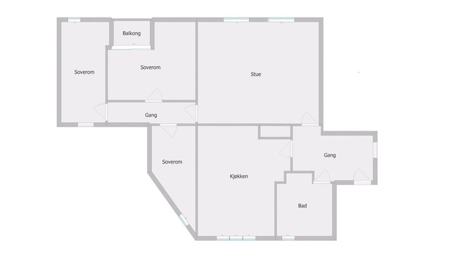 Planløsning leilighet 4. etasje.