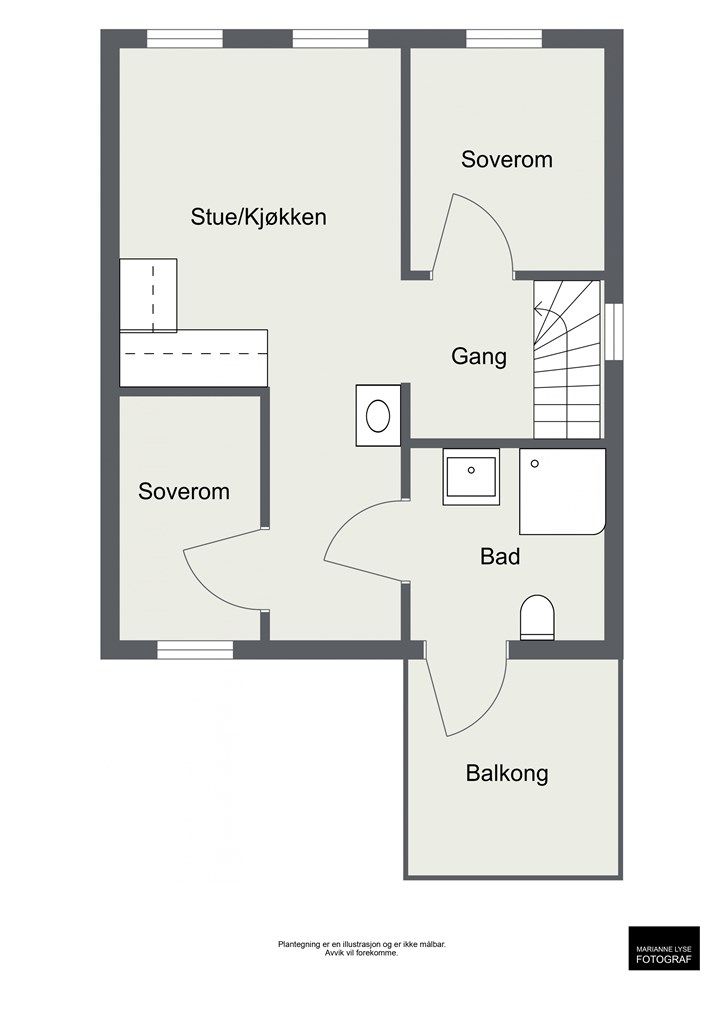 Plantegning 2. etasje tomannsbolig.