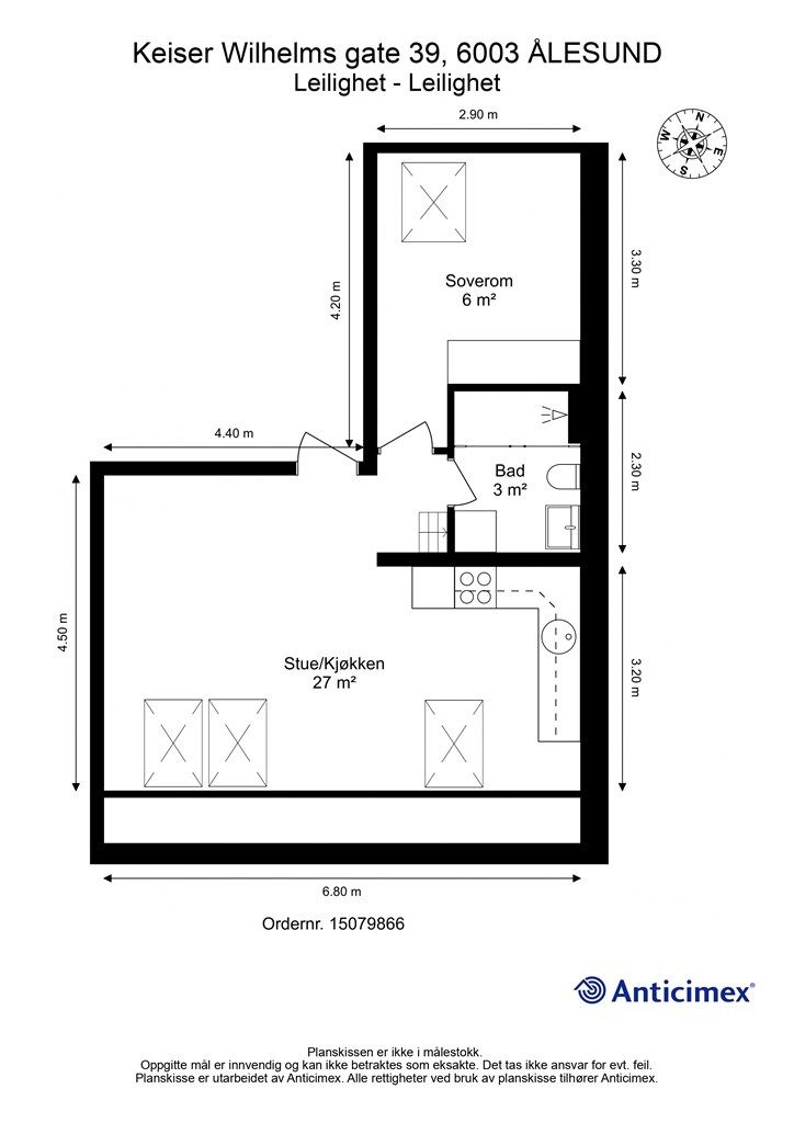 Plantegning 2D m/mål