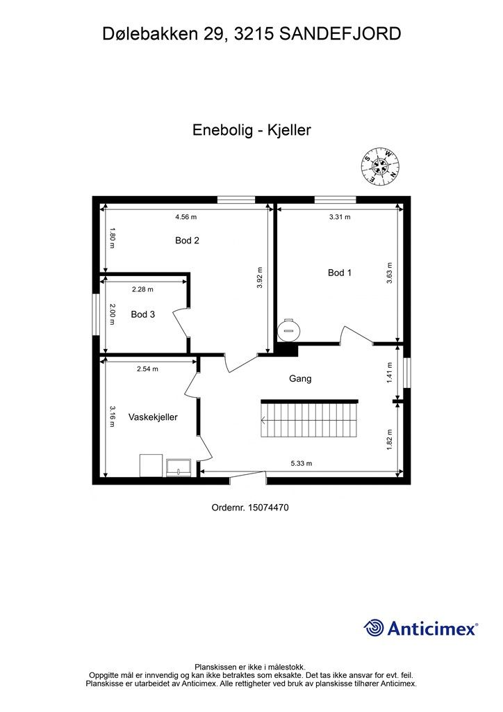 Plantegning 
enebolig kjeller