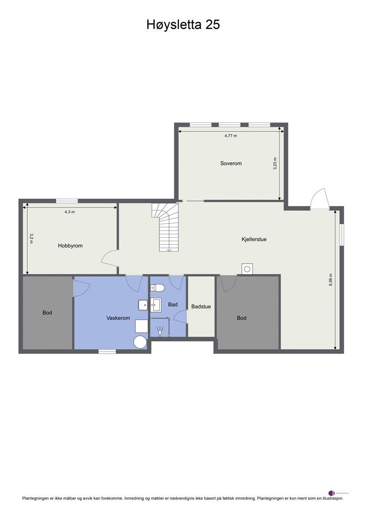 Plantegning underetasje. 