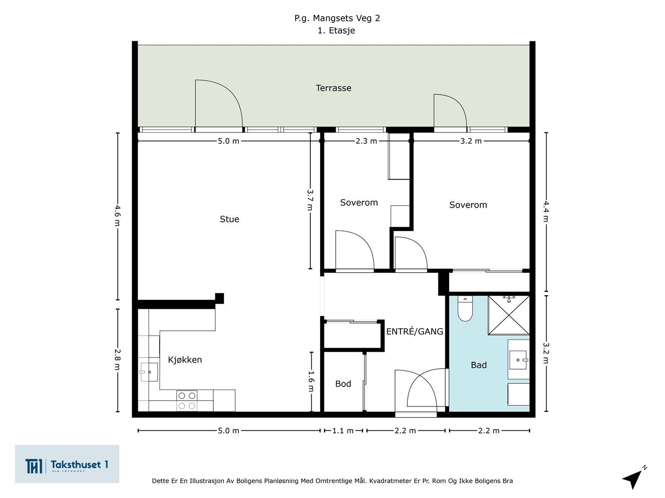 Plantegning 1. etasje. 
