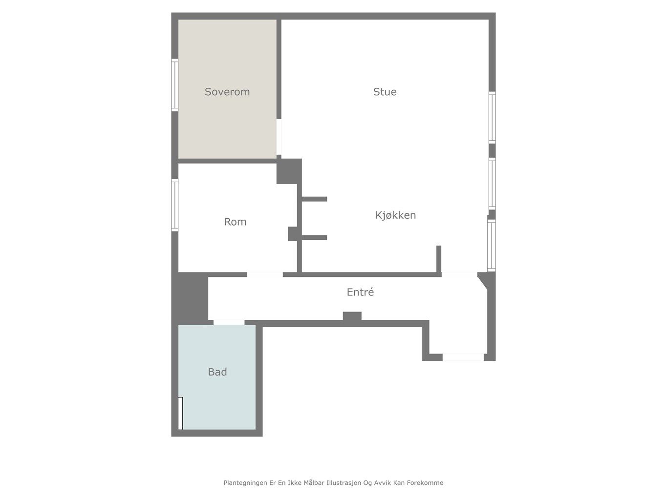 Leiligheten til høyre i underetasjen