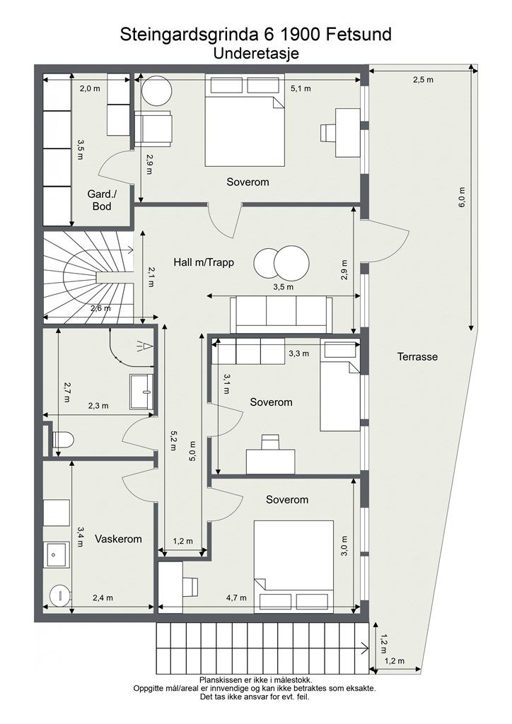 Plantegning U. etasje.