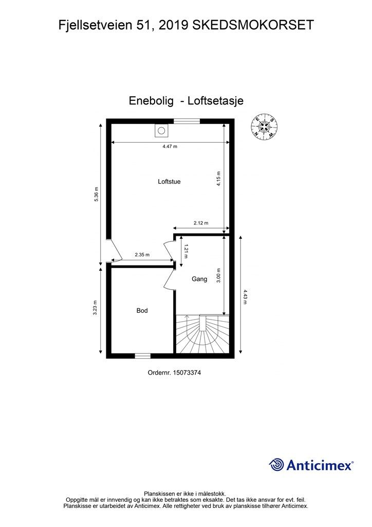Plantegning- Loftsetasje