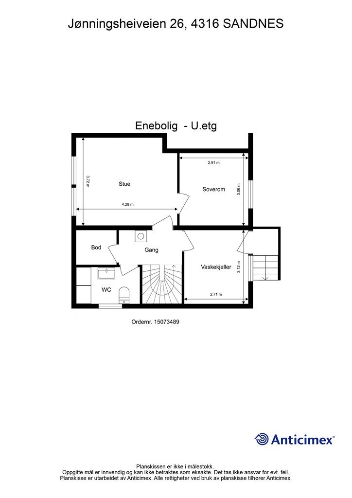 Plantegning underetasje.