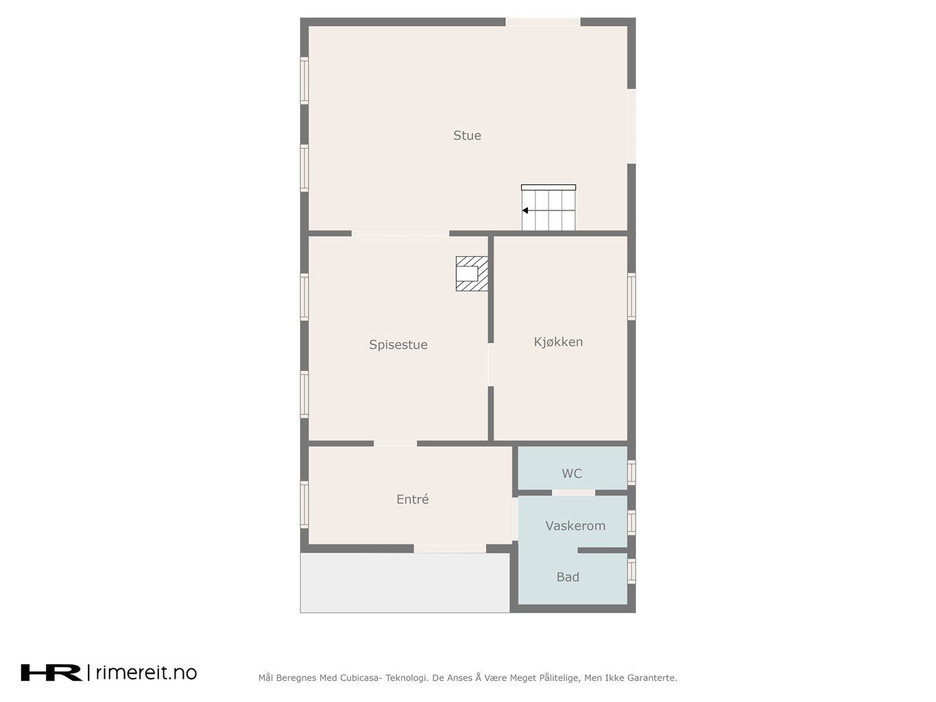 Plantegning hovedetasje.