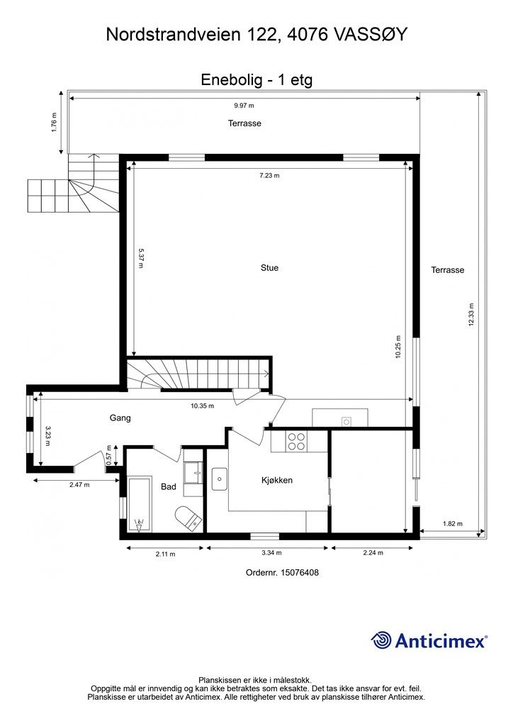 Plantegning - Enebolig - 1 etg