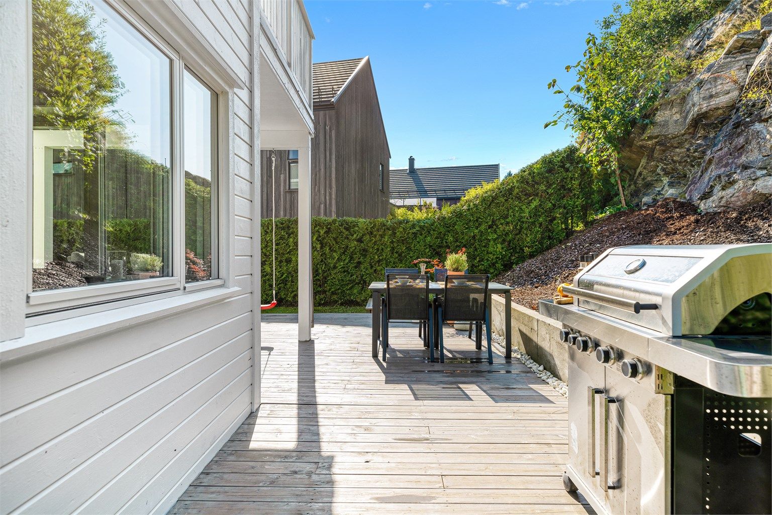 Her er alt tilrettelagt for hyggelige og solfylte dager. 