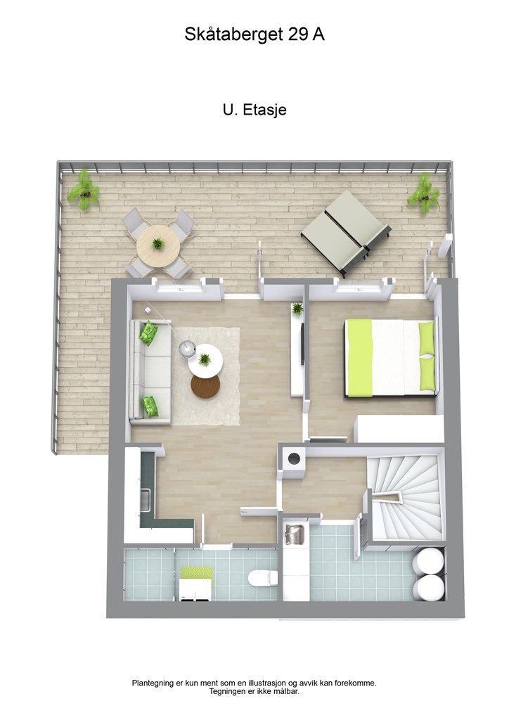 3 D planløsning underetasje