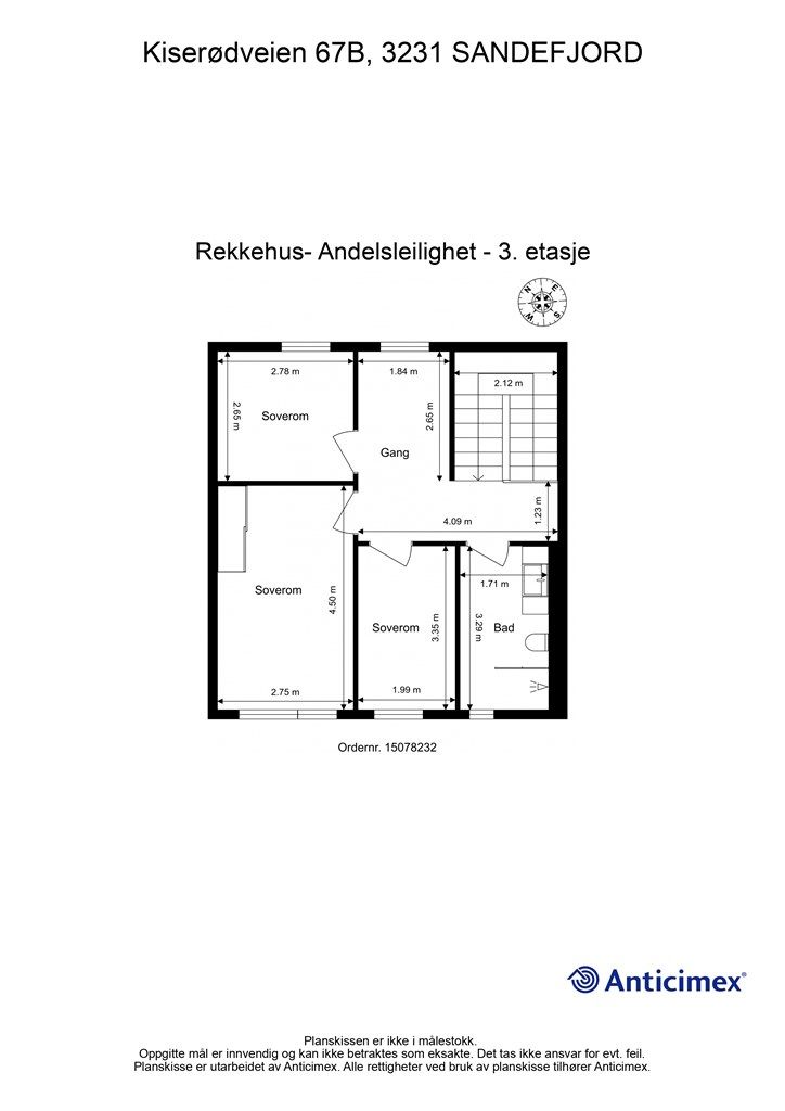 Plantegning 3. etasje.