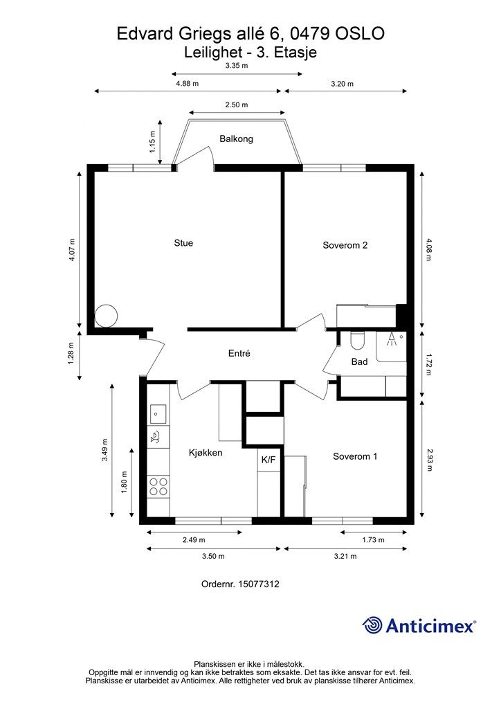 Plantegning 3. Etasje. 