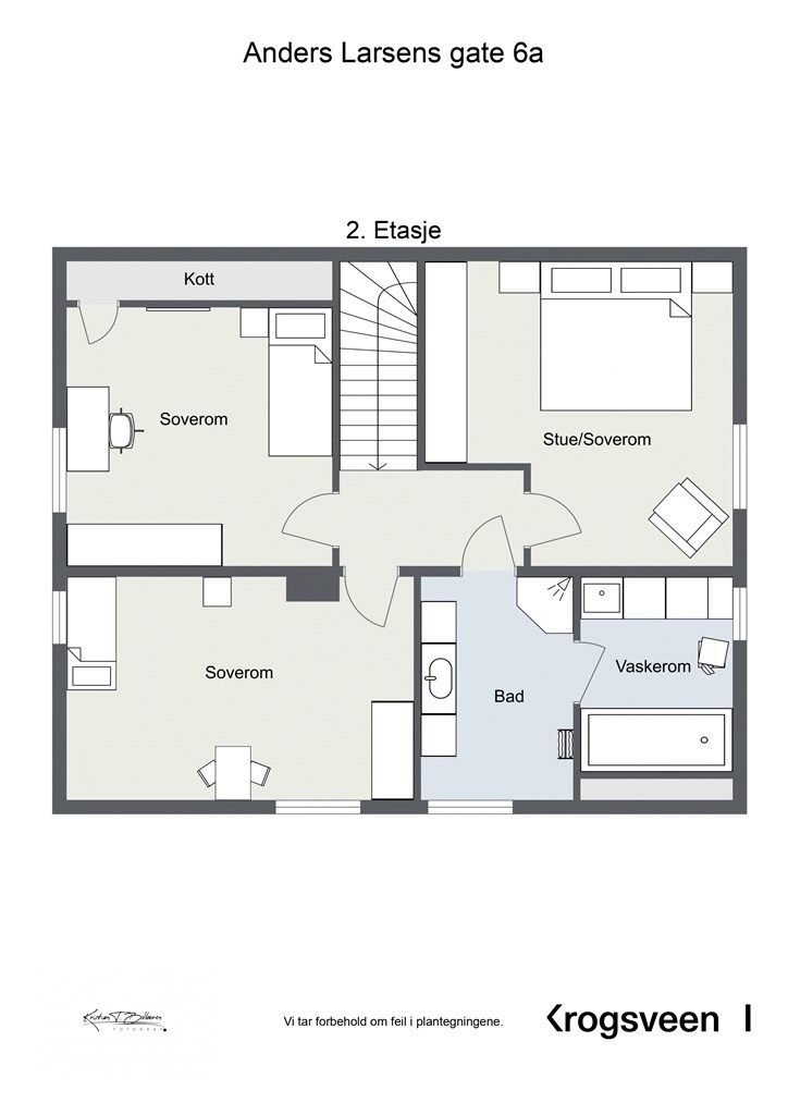 Anders Larsens gate 6A - Plantegning 2. etasje