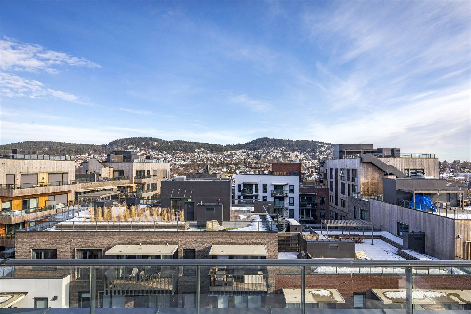 Utsikt over Frysjaparken fra takterrassen