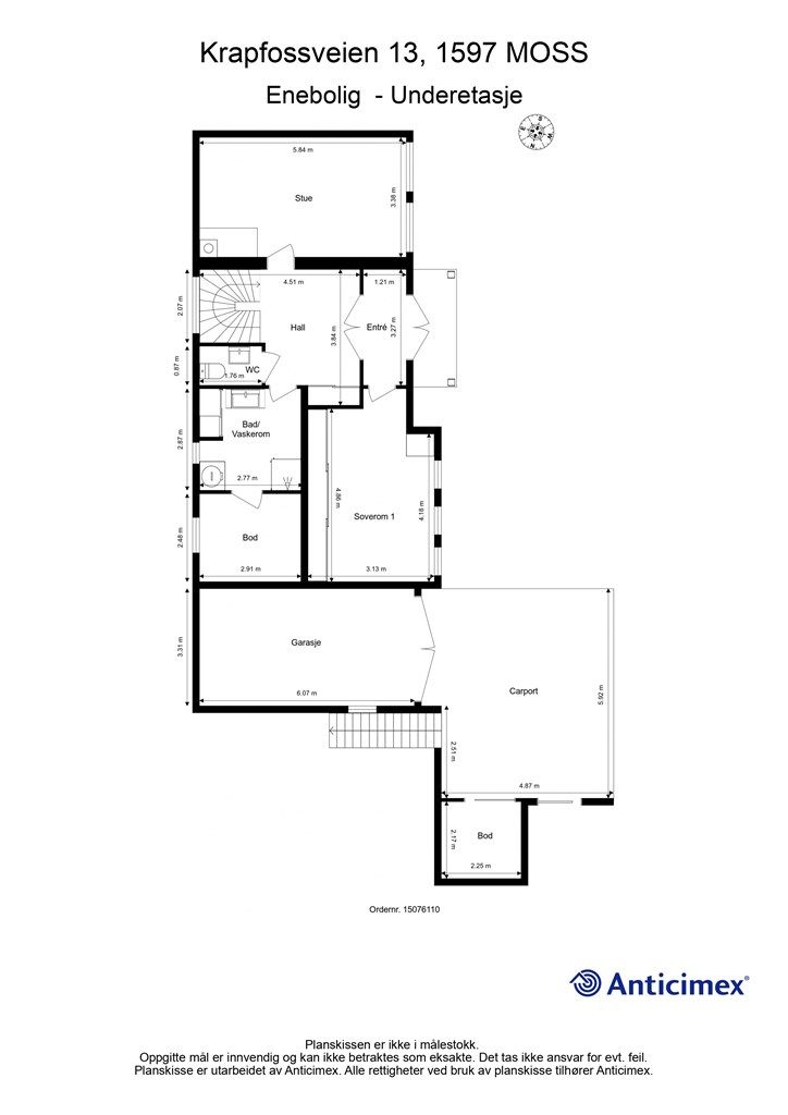 Veiledende skisse av underetasje.