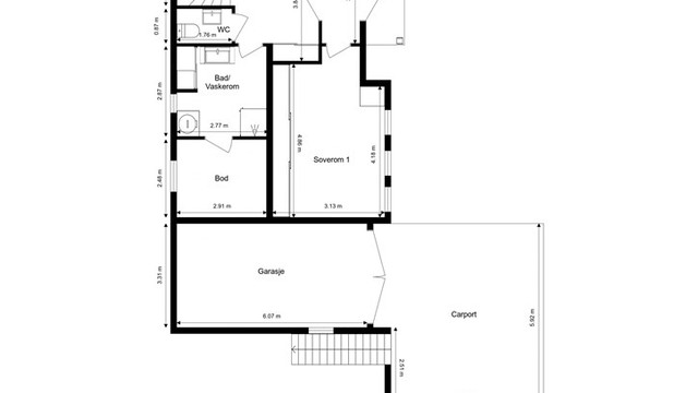 Veiledende skisse av underetasje.