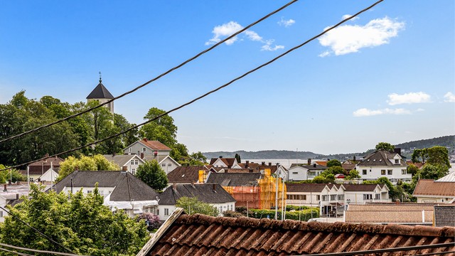Fra eiendommen er det fin utsikt utover fjorden.