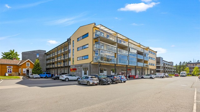 Her bor du med heis rett ned til matbutikk og med umiddelbar nærhet til servicetilbud.