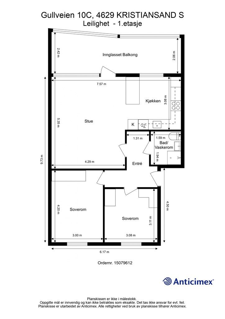 Plantegning Leilighet - 1.etasje