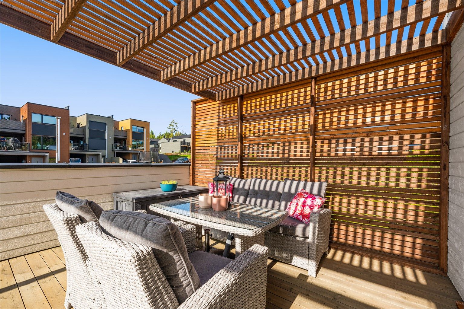 Takterrasse med pergola
