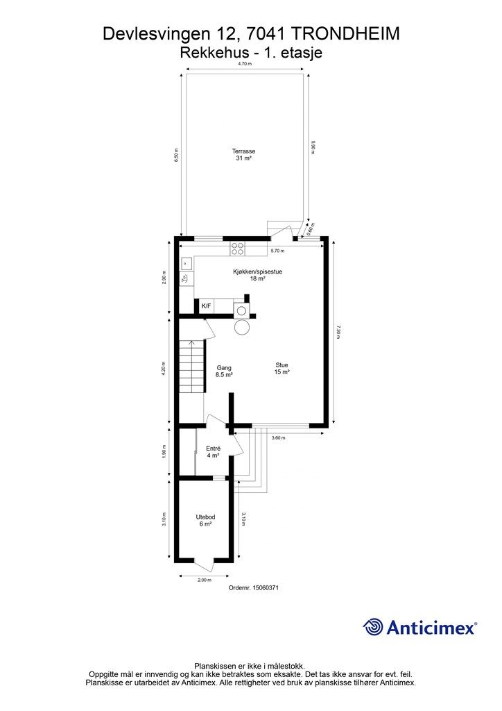 Planskisse 1. etasje. 