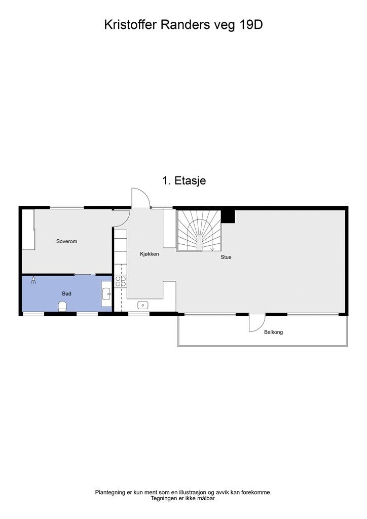 2 D planløsning 1. etasje