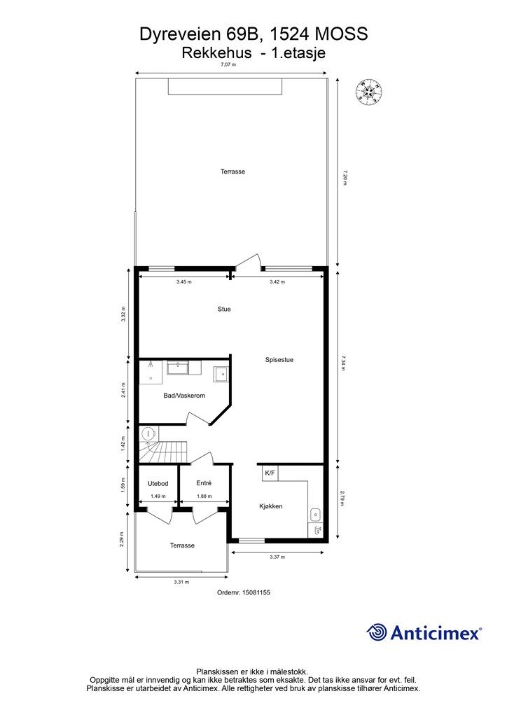 Veiledende skisse av første etasje.