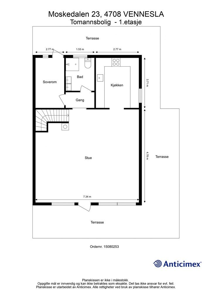 Plantegning - 1.etasje. 