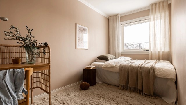 Alle soverommene har fin størrelse, med plass til seng og arbeidspult