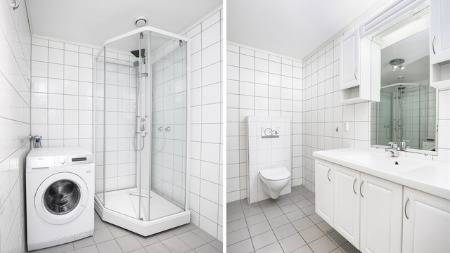 Enkelte forhold ved badet er gitt TG 2, blant annet lokalt fall i sluksonen. Dusjkabinett begrenser imidlertid vannpåkjenning på gulv og vegger.