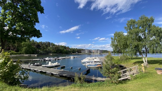 Ved medlemskap i Lagåsen vel (koster 500kr i året) så får man tilgang til felles strandområdet med båtplasser som kan leies, og mulighet for bading og grilling.