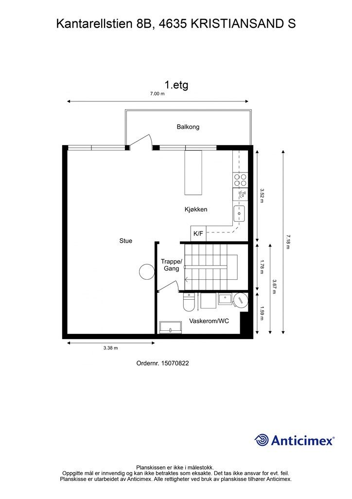 Plantegning-1.etg - hovedetasjen er åpen og romslig som gjør det til et sosialt og varmt oppholdssted for hele familien 