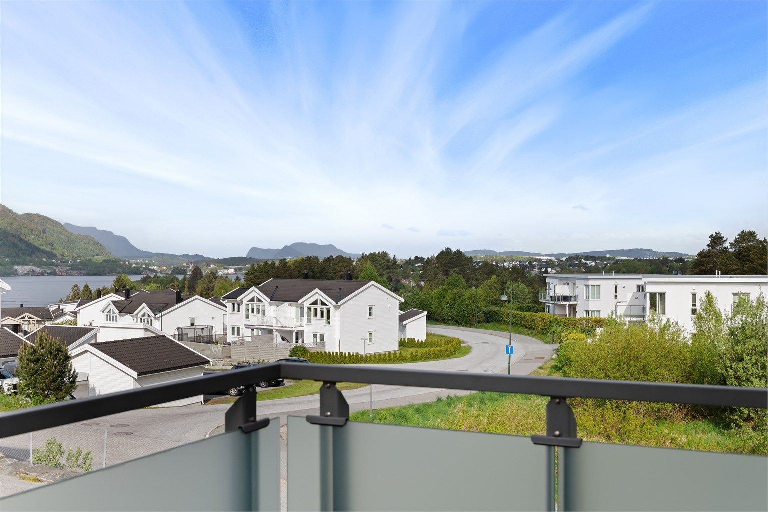 Flott utsikt fra balkongen 