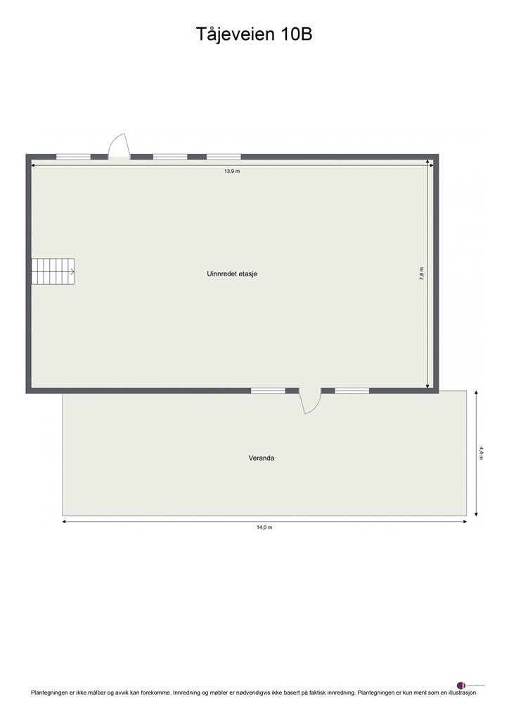 Plantegning garasjebygg 2. etasje