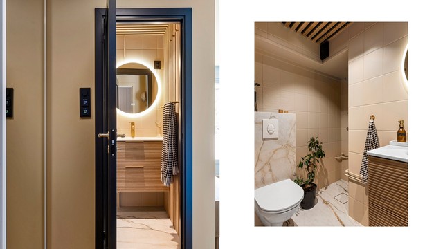 Badet ble oppgradert i 2024 med bl.a. nye gulvfliser og ny innredning.