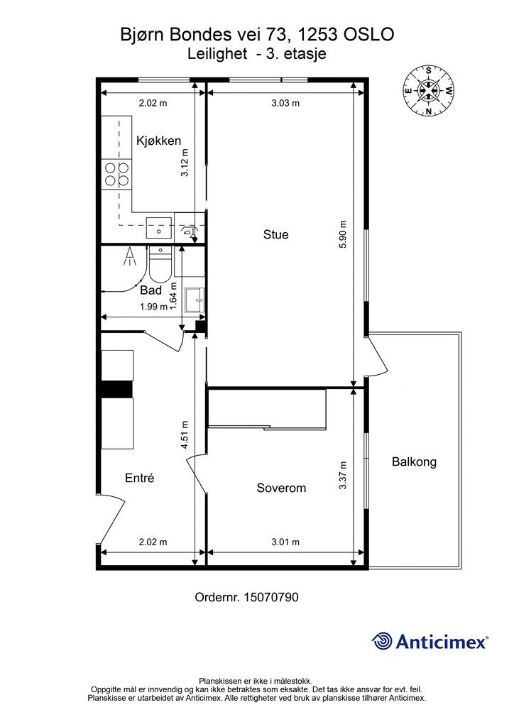 Plantegning, 3. etasje.