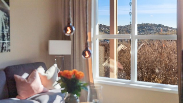 Fra stuen kan du nyte den flotte utsikten