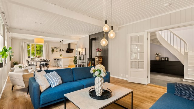 HARMONISK PALETT: Material- og fargevalg henter inspirasjon fra naturen og gir et et spennende interiør.