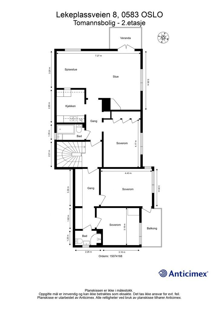 Plantegning tomannsbolig - 2.etasje