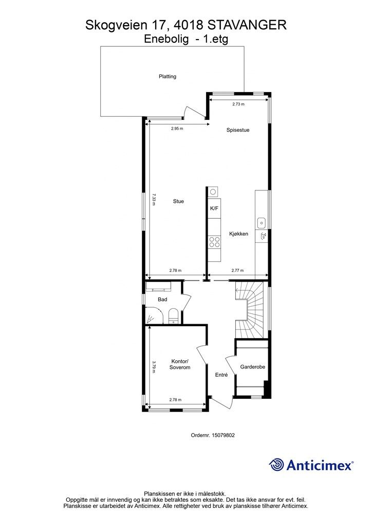 Plantegning 1 etasje.