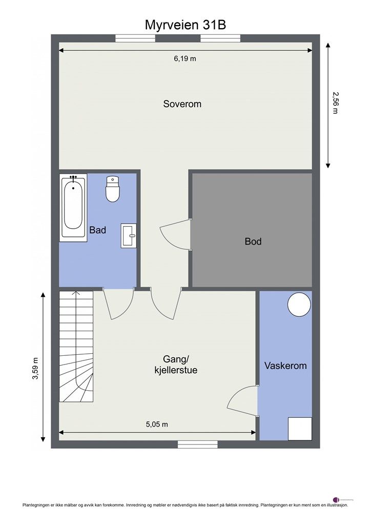 Plantegning - Kjelleretasje