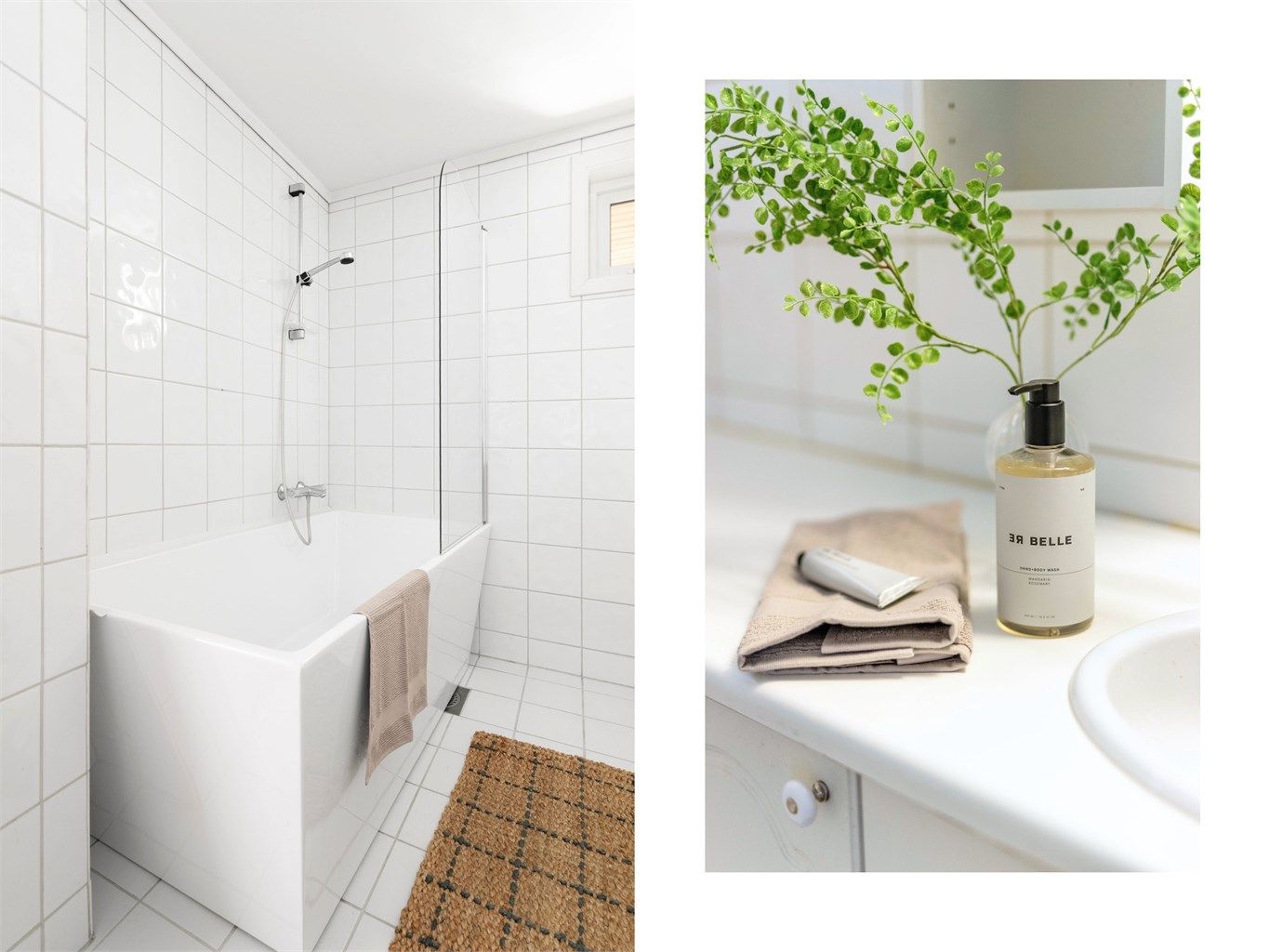 Badekar og tilhørende glassvegg som sprutbeskyttelse ble installert i 2024.