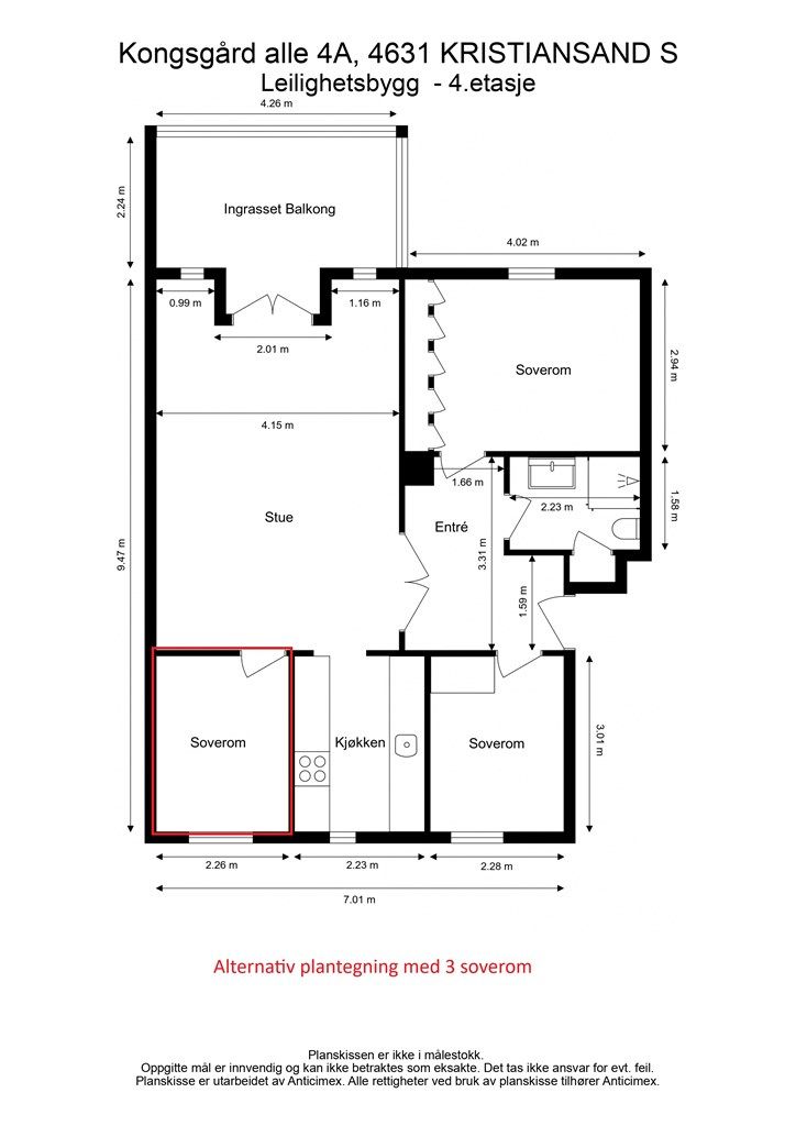 Alternativ plantegning