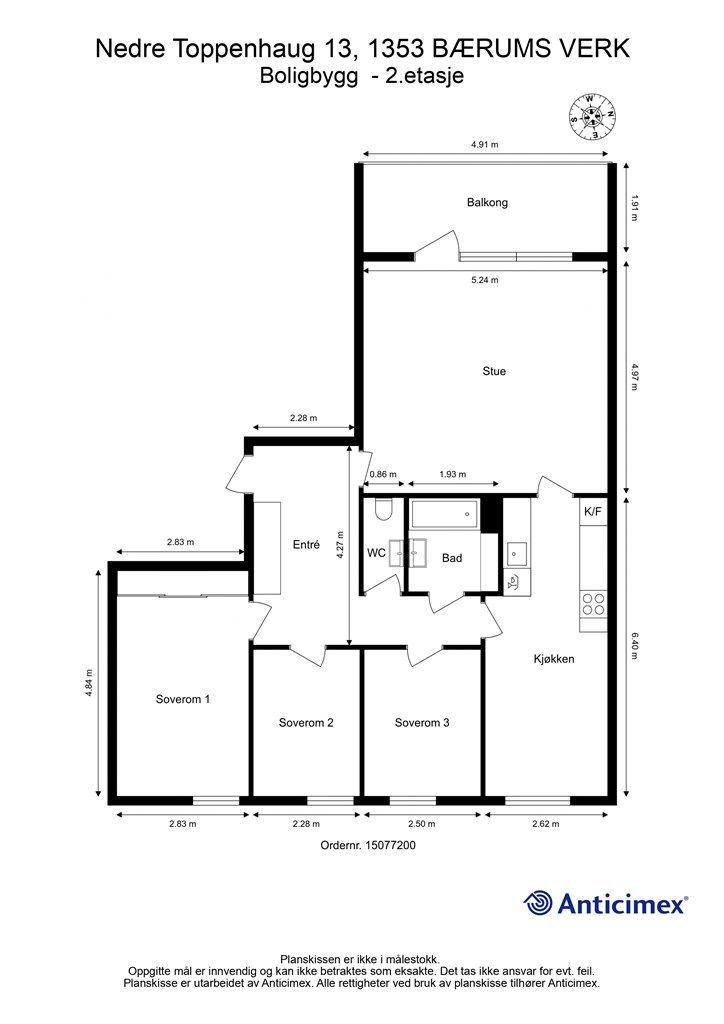Plantegning - Nedre Toppenhaug 13