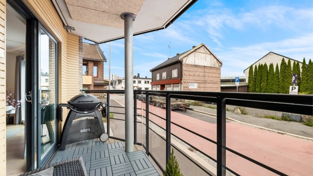 Overbygget sydvendt balkong på ca. 7 kvm