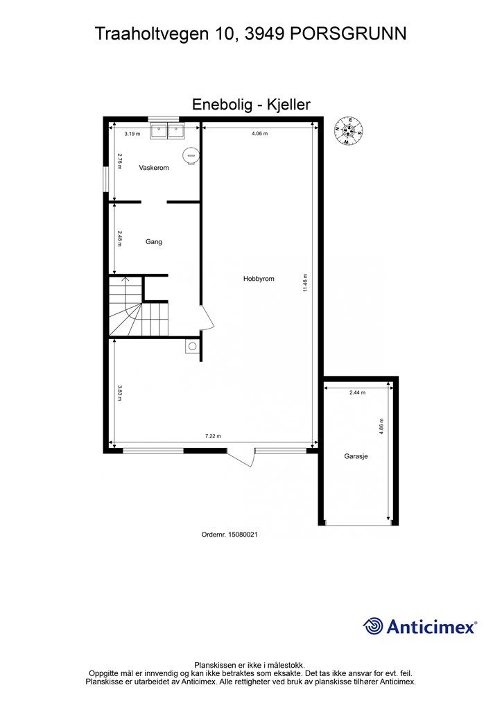 Plantegning kjeller.