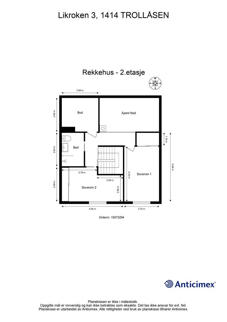Vi starter med plantegning i 2. etasje slik at du får orientert deg i etasjen!