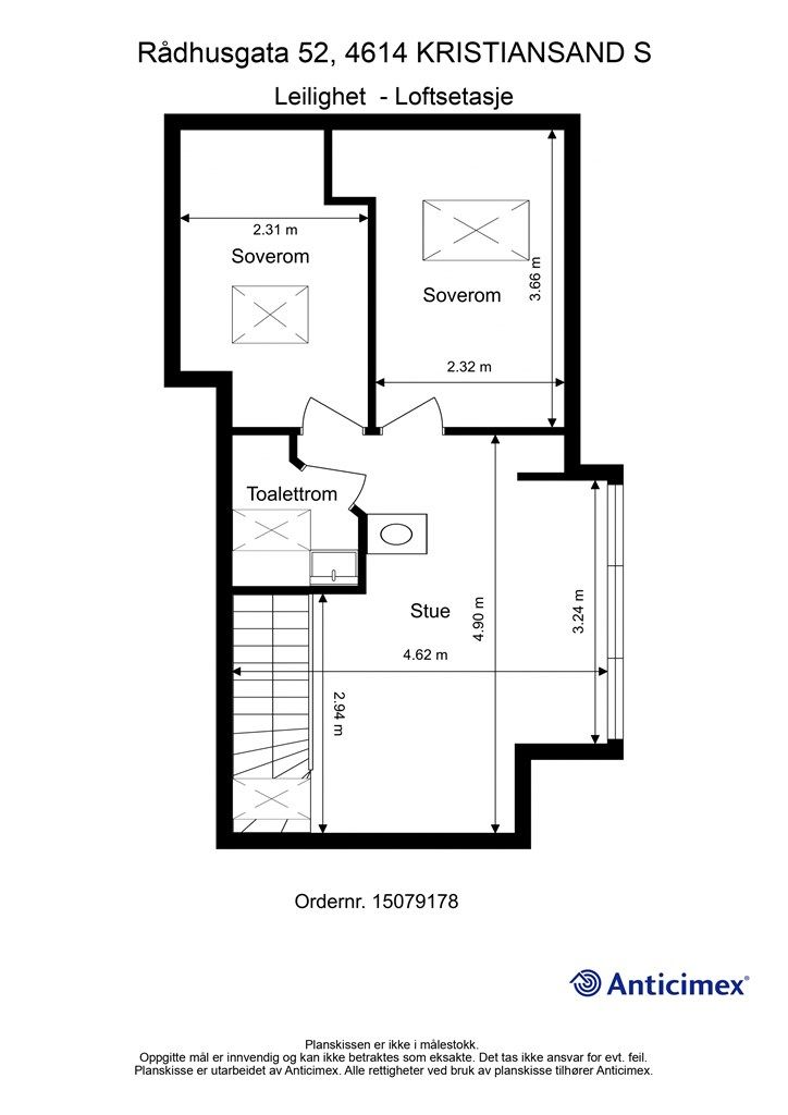 Plantegning - Loftsetasje